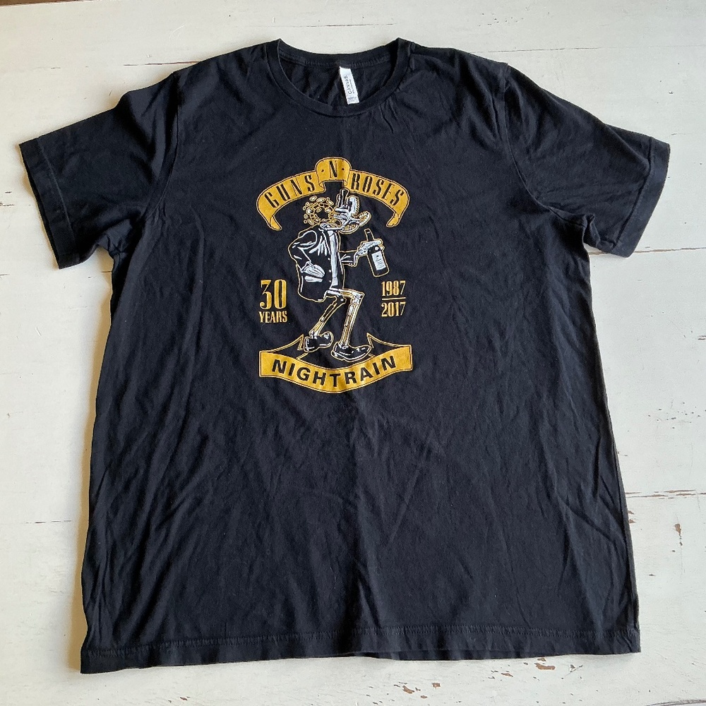 Guns N' Roses NIGHTRAIN 30 Years 1987-2017 Black Concert T-Shirt Black 2XL
